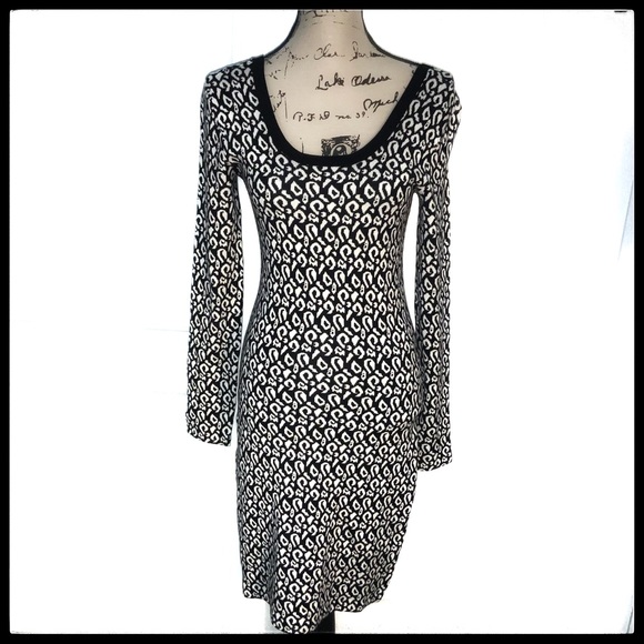 Banana Republic Dresses & Skirts - ❌📁BANANA REPUBLIC DRESS Blk/Crm Leopard knit M
